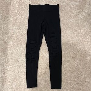 Express Black Ripped Leggings